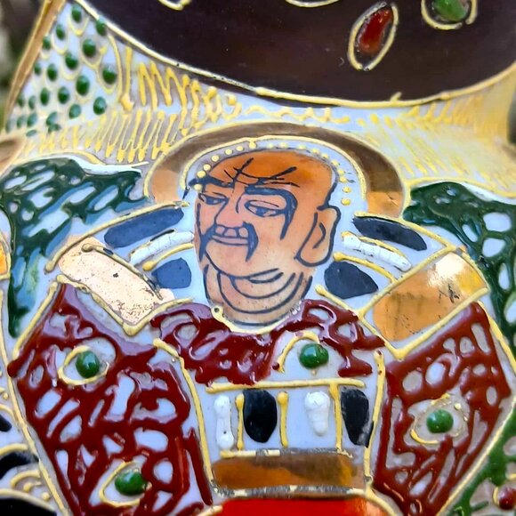 Stunning Vintage Japanese Gold Gilded Hand Painted Satsuma Moriage Tea & Sugar s - Picture 12 of 13